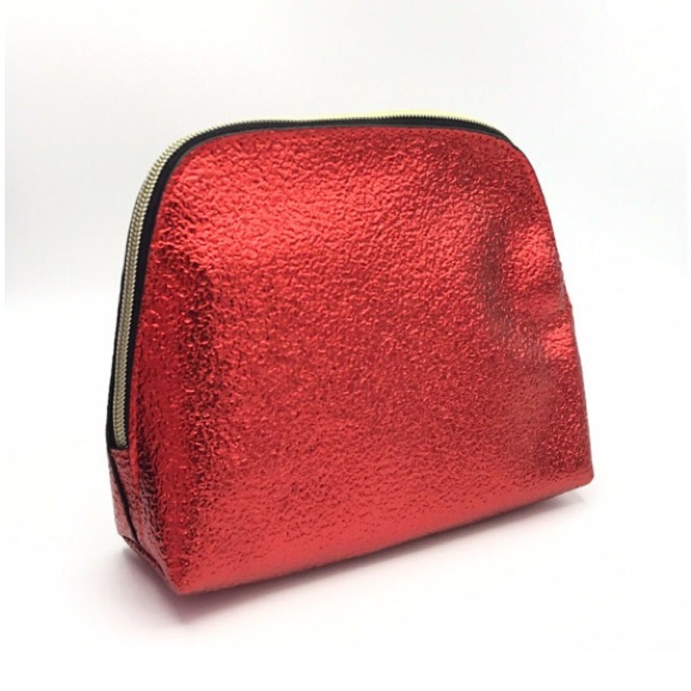 NEW estee lauder Shiny Faux Leather cosmetics travel bag/makeup bag